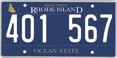 RI license plate 401567