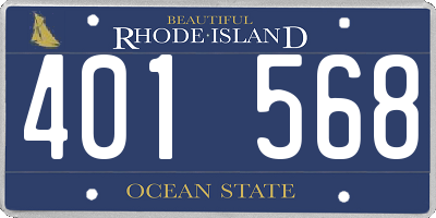 RI license plate 401568