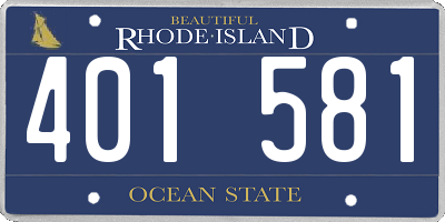 RI license plate 401581