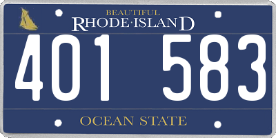 RI license plate 401583