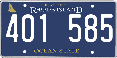RI license plate 401585