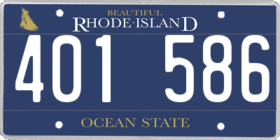 RI license plate 401586