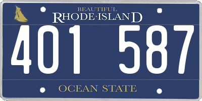 RI license plate 401587