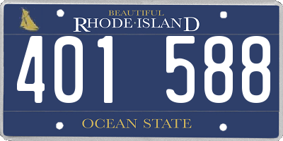 RI license plate 401588