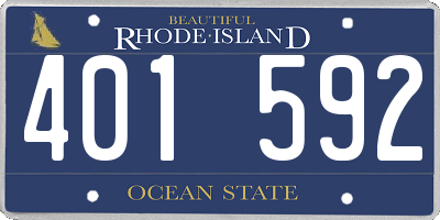 RI license plate 401592