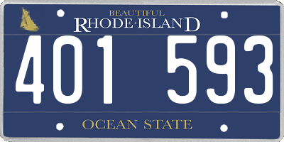 RI license plate 401593