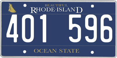 RI license plate 401596