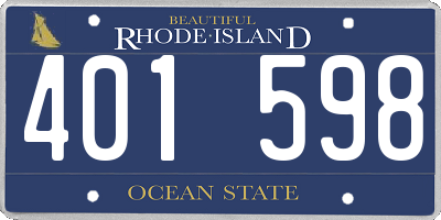 RI license plate 401598