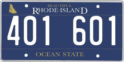 RI license plate 401601