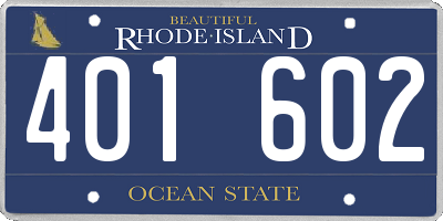 RI license plate 401602