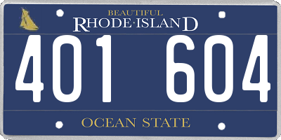 RI license plate 401604
