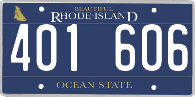 RI license plate 401606