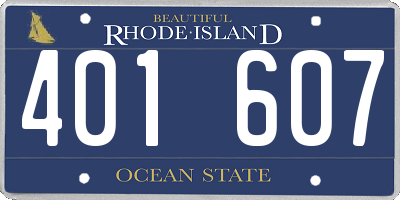 RI license plate 401607