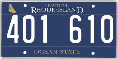 RI license plate 401610