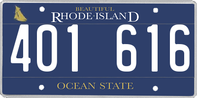 RI license plate 401616