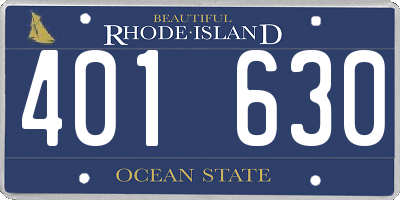 RI license plate 401630