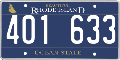 RI license plate 401633