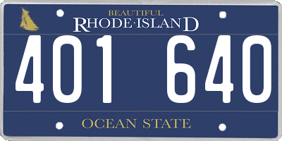 RI license plate 401640