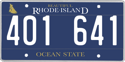 RI license plate 401641