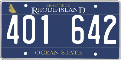 RI license plate 401642