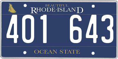 RI license plate 401643