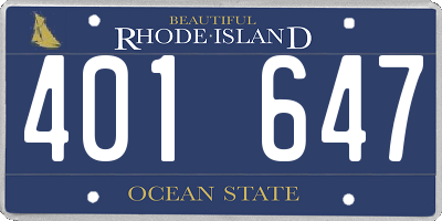 RI license plate 401647