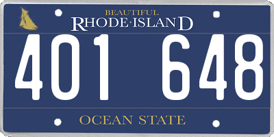 RI license plate 401648