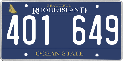 RI license plate 401649