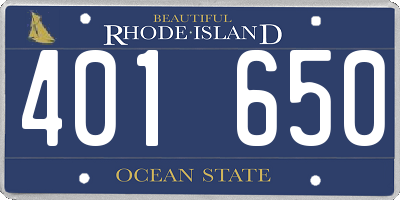 RI license plate 401650