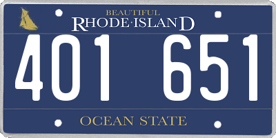 RI license plate 401651