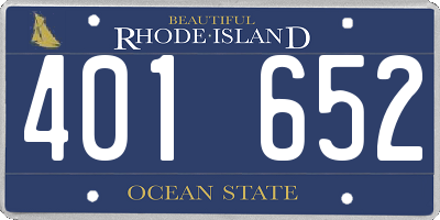 RI license plate 401652