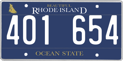 RI license plate 401654