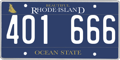 RI license plate 401666