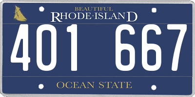 RI license plate 401667