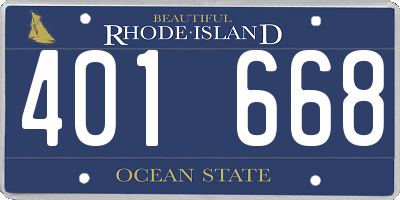 RI license plate 401668