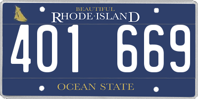 RI license plate 401669