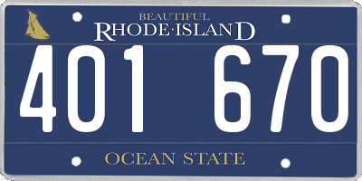 RI license plate 401670