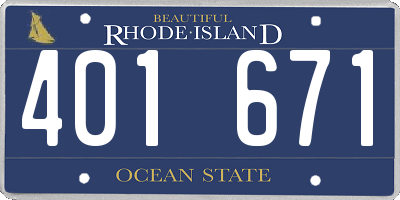 RI license plate 401671