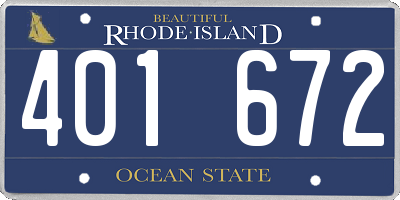 RI license plate 401672