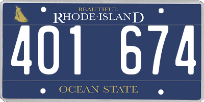 RI license plate 401674
