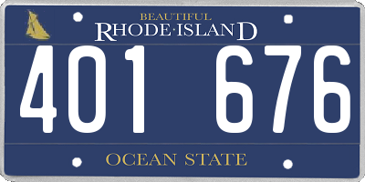 RI license plate 401676
