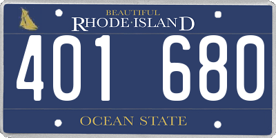 RI license plate 401680