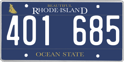 RI license plate 401685