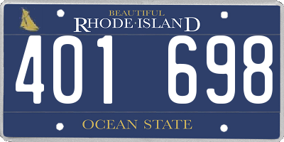 RI license plate 401698