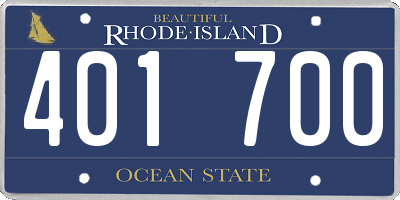 RI license plate 401700