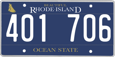 RI license plate 401706