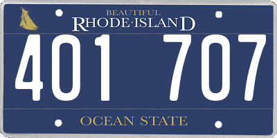 RI license plate 401707
