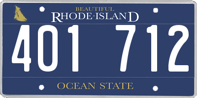 RI license plate 401712