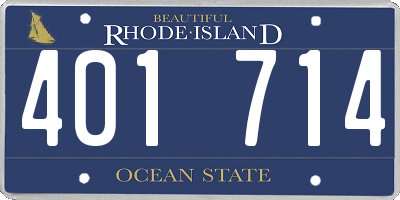 RI license plate 401714