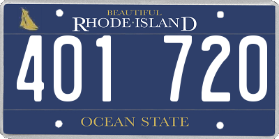 RI license plate 401720